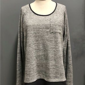 Denver Hayes, gray, jersey knit long sleeve top, Sz L